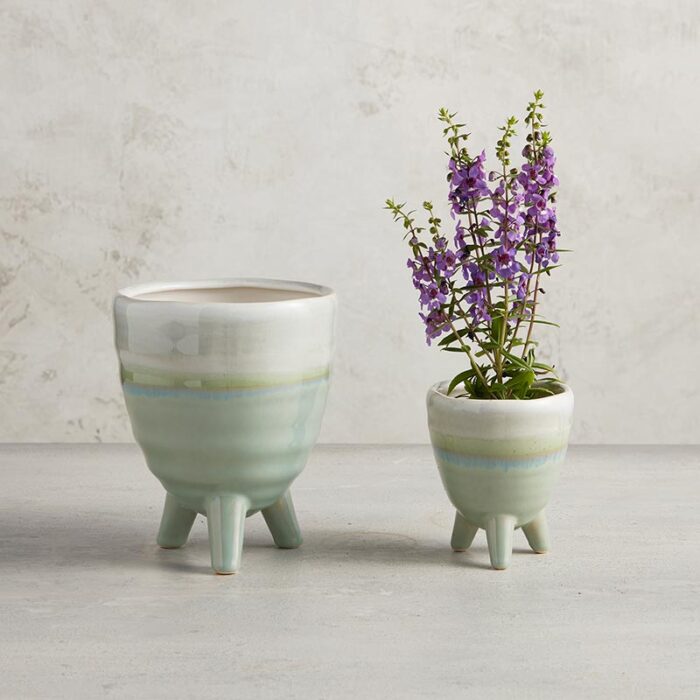 3 Leg Aqua Stone Mini Pot 3 75 Tall 2