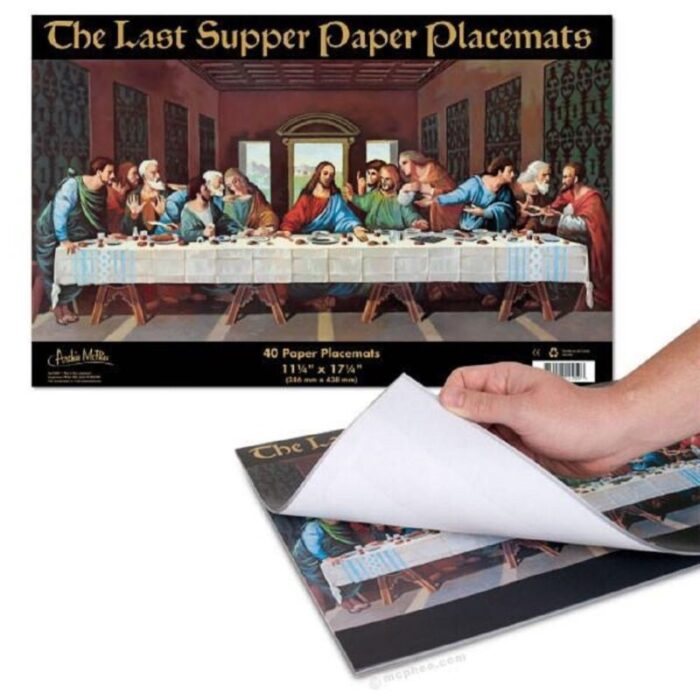 3 Packs of Last Supper Paper Placemats 40 per pack Funny Peel Off Pad for a Biblical Feast at Home 3