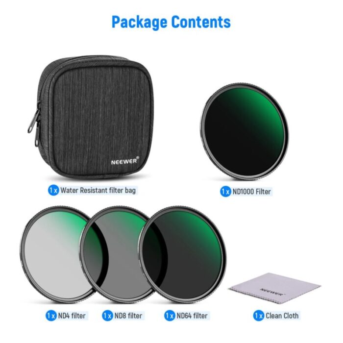 4 Pack HD ND Filter Set