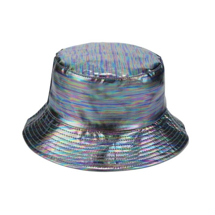 90s Style Holographic Rainbow Bucket Hat 2