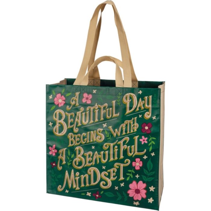 A Beautiful Day Begins With A Beautiful Mindset Floral Market Tote Bag 2