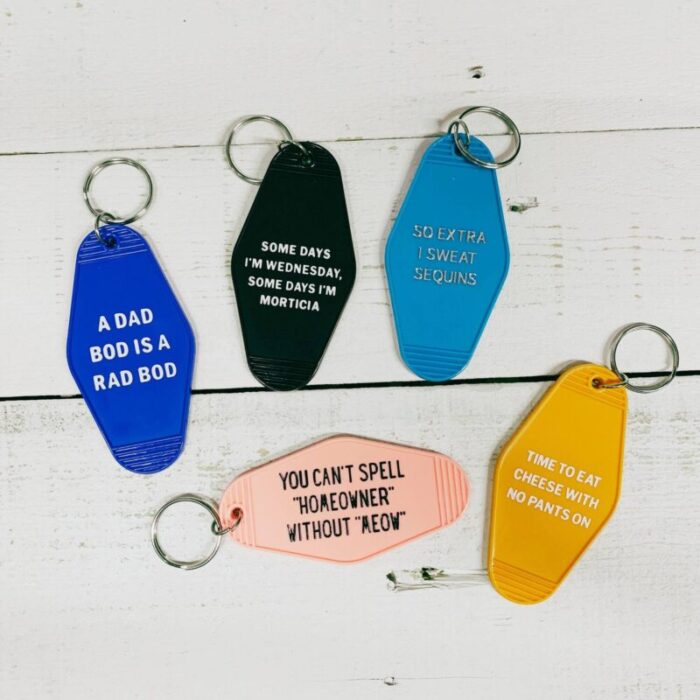 A Dad Bod is a Rad Bod Motel Style Keychain in Blue Body Positivity Themed Funny Key Tag Gift for Him 5 c0aa6a1d db3d 46f3 9ded 299f3f6cc530