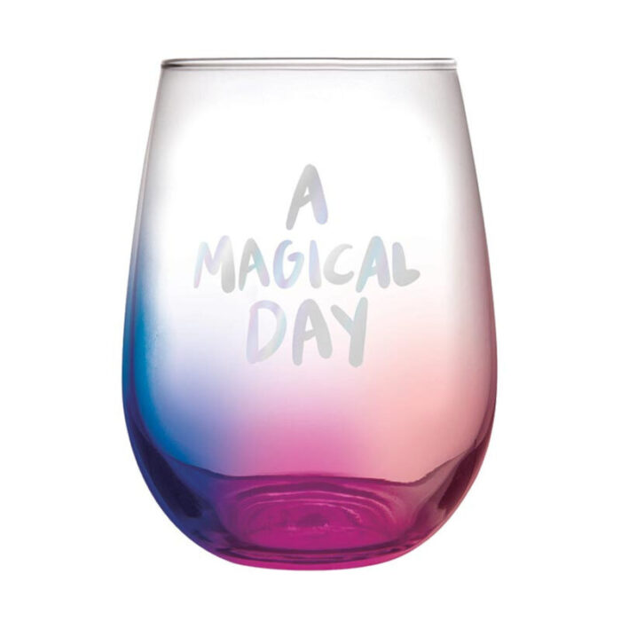 A Magical Day Stemless Wine Glass in Tinted Multicolored 20oz