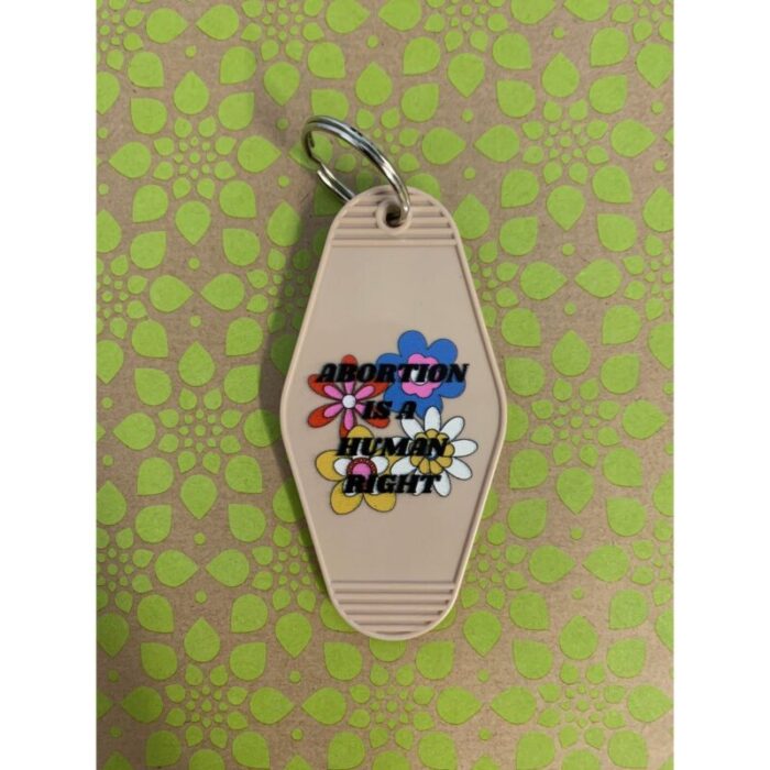 Abortion is a Human Right Keychain in Groovy 70s Flower Print 6 96317ae2 8edf 4fb1 964f a6535af9a859