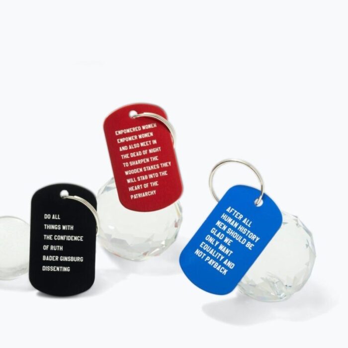 After All Human History Men Should Be Glad We Only Want Equality and Not Payback Dog Tag Keychain in Blue Laser Engraved 8