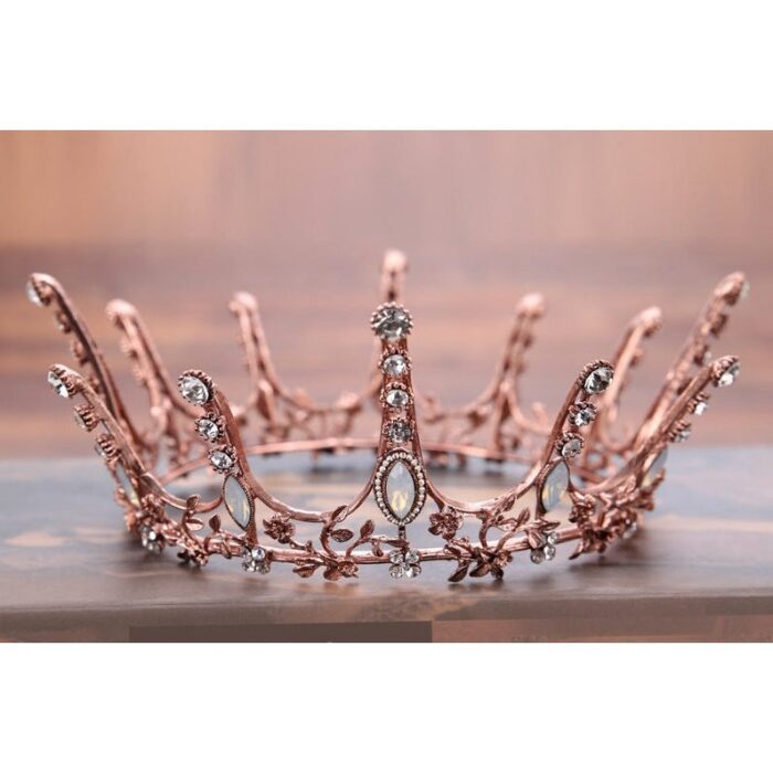 Aggressively Rosy Crown Tiara in Rose Gold and Opal Royalty Crown Party or Bridal Hair Accessory 4