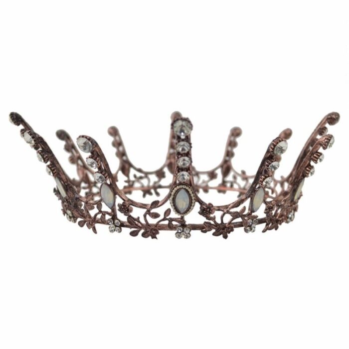 Aggressively Rosy Crown Tiara in Rose Gold and Opal Royalty Crown Party or Bridal Hair Accessory 7