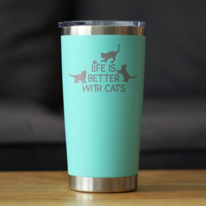 CT20oz lifeisbetterwithcats teal LS1 SQ