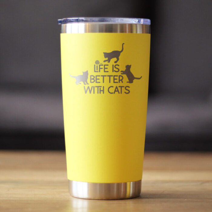 CT20oz lifeisbetterwithcats yellow LS1 SQ