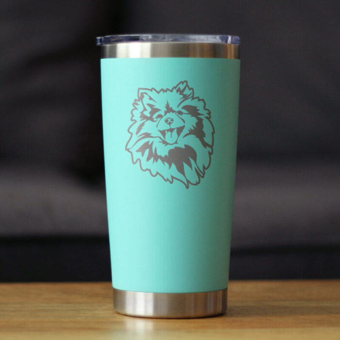 CT20oz pomeranianface teal LS1 SQ