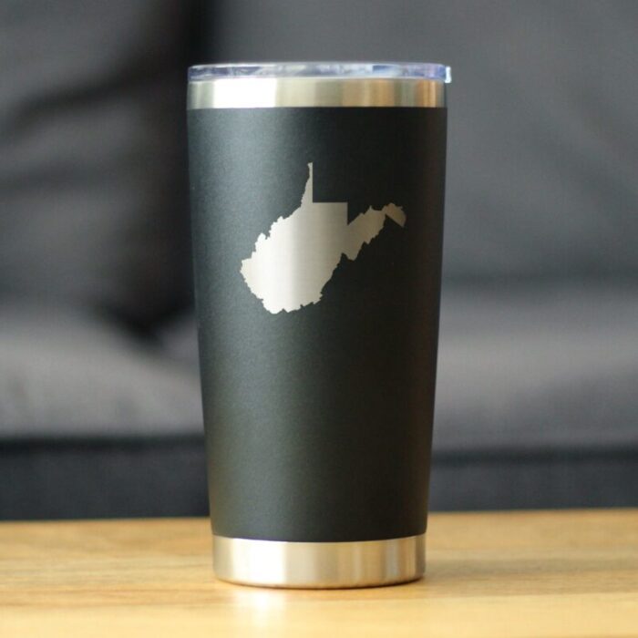 CT20oz westvirginiaoutline black LS1 SQ