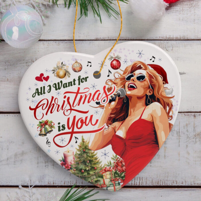 ForProductAllIWantforChristmasisYouElegantArtisticMusicalChristmasOrnament ClassicTreeDecorationFlatLay