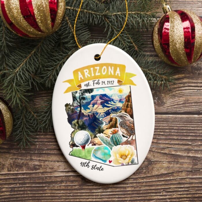 ForProductArtisticArizonaStateThemesandLandmarksChristmasFlatLayOrnament