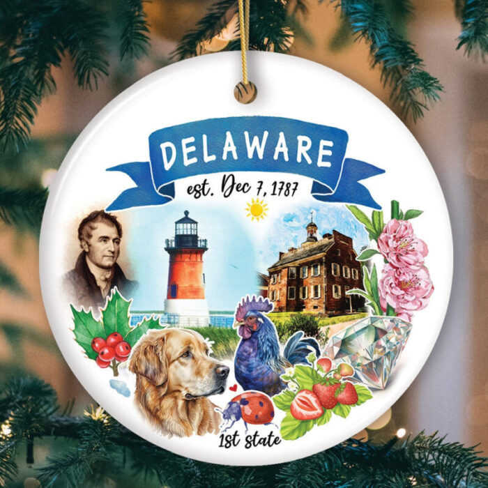 ForProductArtisticDelawareStateThemesandLandmarksChristmasOrnament