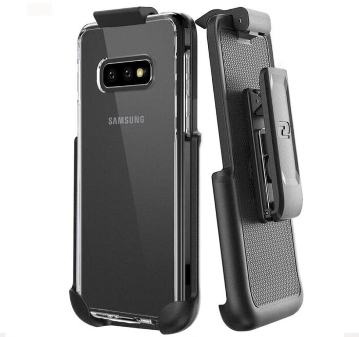 Galaxy S10e Trianium Clear Case Holster Black HL0405