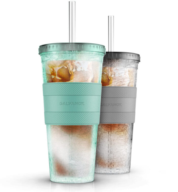 Galvanox Feezable Iced Coffee Cup with Lid and Straw Smoke 20oz FI20B2 6