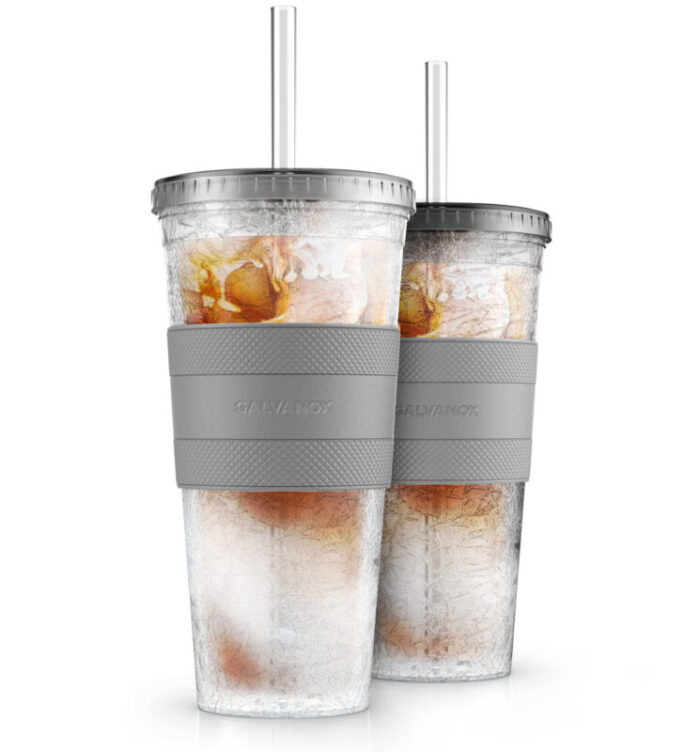 Galvanox Feezable Iced Coffee Cup with Lid and Straw Smoke 20oz FI20B2 7