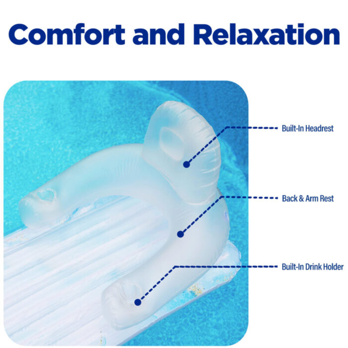 Galvanox Water Lounger Inflatable Floating Chair White Blue Marble IFCH060 7