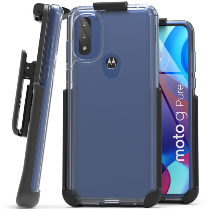 Moto G Power 2022 Clear Back Case with Belt Clip Holster CB222HLGP