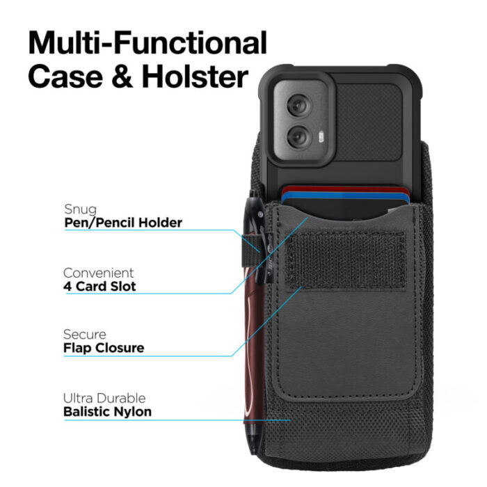 Motorola Moto G 2024 Falcon Case with Belt Clip Pouch UHD Screen Protector ERS427NP 2