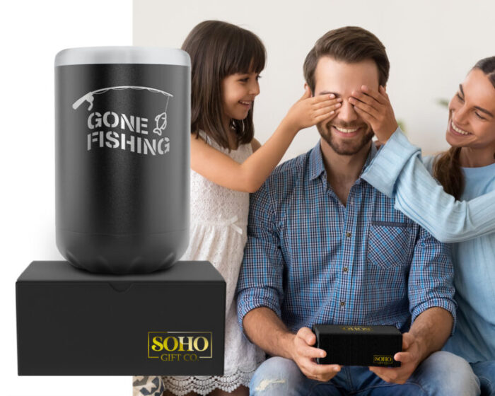 SoHo 12oz Can Cooler Black GONE FISHING CC1201 5