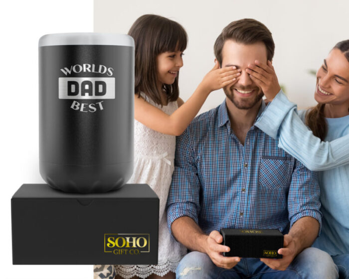 SoHo 12oz Can Cooler Black WORLDS BEST DAD CC1204 6