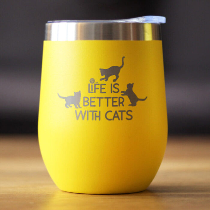 WT betterwithcats yellow LS1 SQ