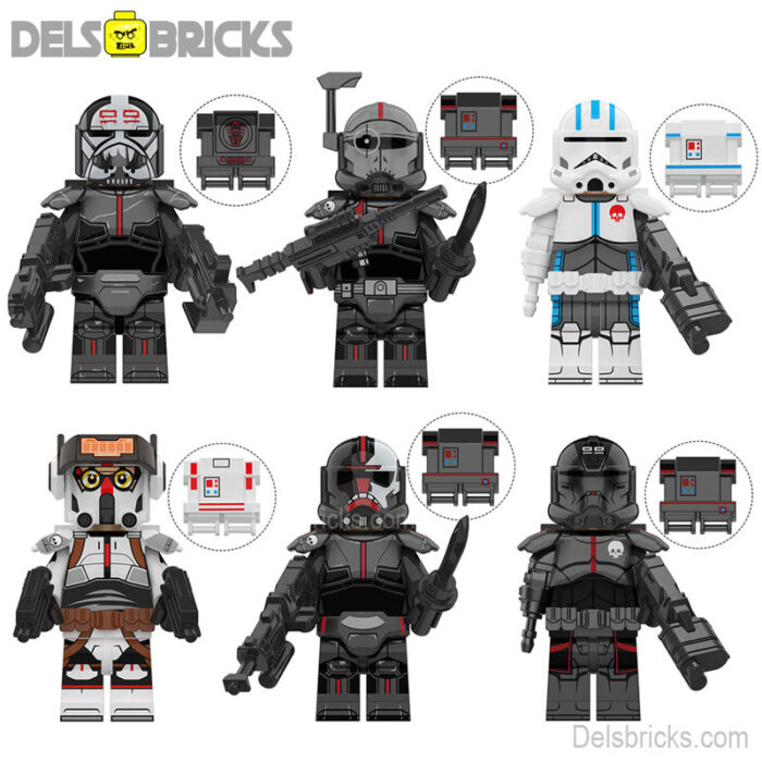 bad batch set of 6 delsbricks minifigures