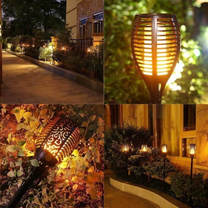 best tiki flickering flame solar light true lumens