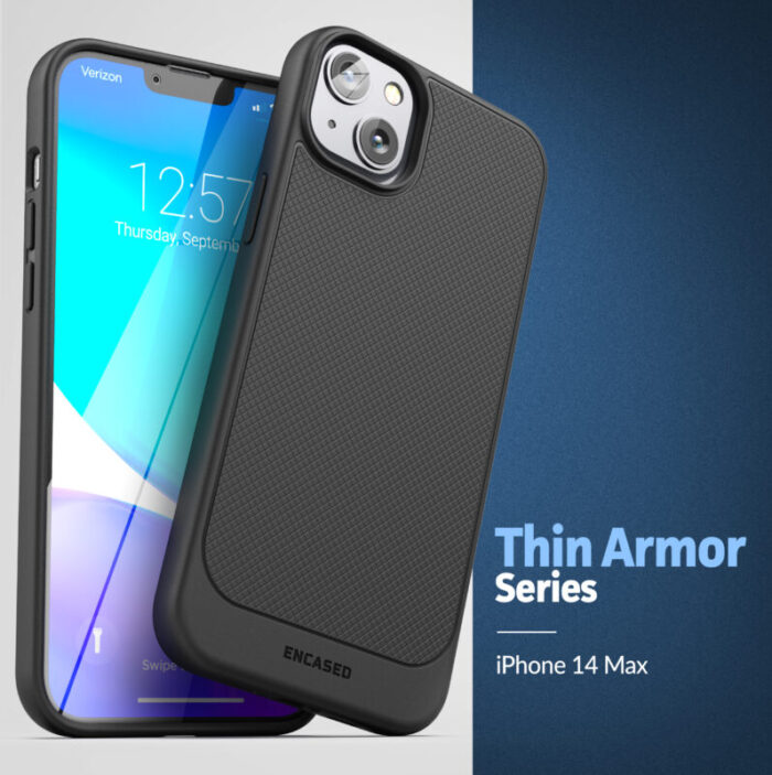 iPhone 14 Max Thin Armor Case with Belt Clip Holster TA254BK 2