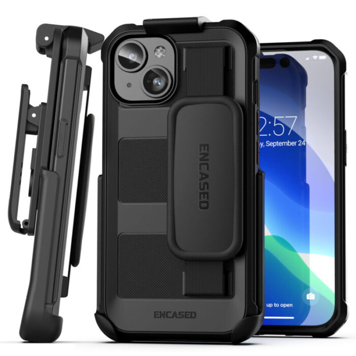 iPhone 15 Falcon Hand Strap Case with Belt Clip Holster FAH336HL