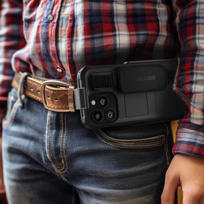 iPhone 15 Pro Falcon Hand Strap Case with Belt Clip Holster FAH338HL 3