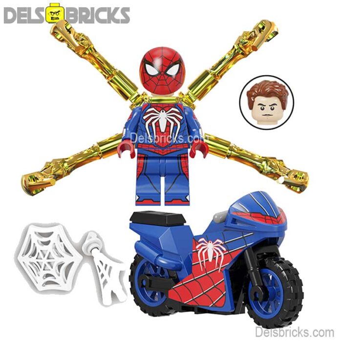 spider man withmotorcycle kf1520 delsbricks minifigures