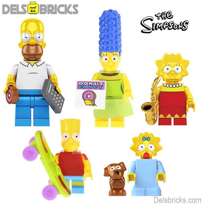 the simpsons set of 5 delsbricks minifigures