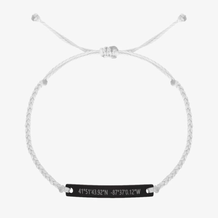 white blackcustomcoordinatesbraidedbracelet