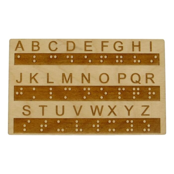 wood braille alphabet board with raised dots montessori educational tool for all ages purple games studio 28104367734893