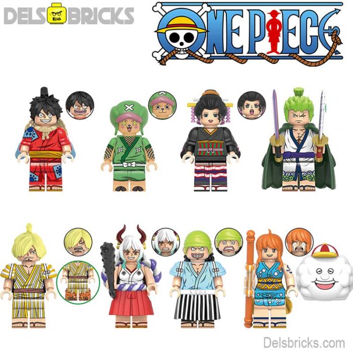 x0352 one piece set of 8 1 delsbricks minifigures